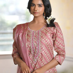Women Silk Digital Printed Suit Set (Set of 5 Pc)
