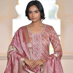 Women Silk Digital Printed Suit Set (Set of 5 Pc)