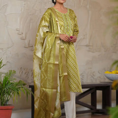 Women Silk Digital Printed Suit Set (Set of 5 Pc)