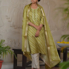 Women Silk Digital Printed Suit Set (Set of 5 Pc)