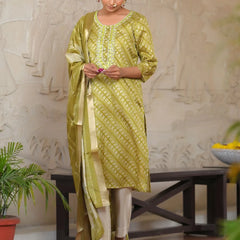 Women Silk Digital Printed Suit Set (Set of 5 Pc)