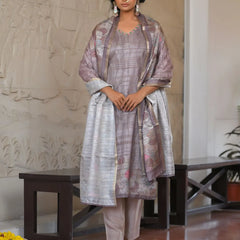 Women Silk Digital Printed Suit Set (Set of 5 Pc)