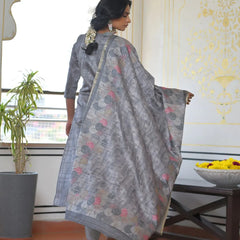 Women Silk Digital Printed Suit Set (Set of 5 Pc)