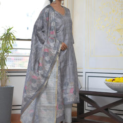 Women Silk Digital Printed Suit Set (Set of 5 Pc)