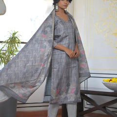 Women Silk Digital Printed Suit Set (Set of 5 Pc)