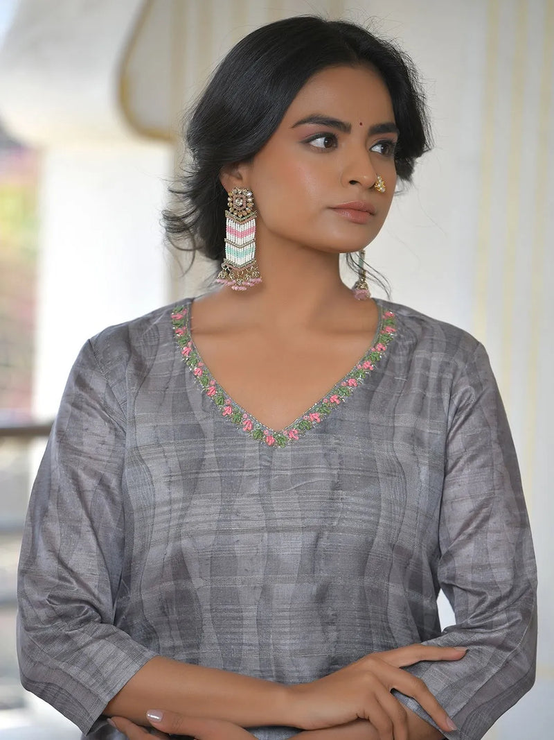 Women Silk Digital Printed Suit Set (Set of 5 Pc)