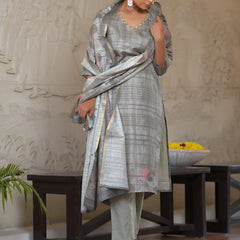 Women Silk Digital Printed Suit Set (Set of 5 Pc)