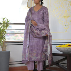 Women Silk Digital Printed Suit Set (Set of 5 Pc)