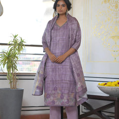 Women Silk Digital Printed Suit Set (Set of 5 Pc)