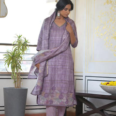 Women Silk Digital Printed Suit Set (Set of 5 Pc)