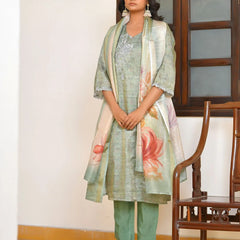Women Tissue Shimmer Digital Printed Suit Set (Set of 5 Pc)