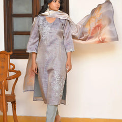 Women Tissue Shimmer Digital Printed Suit Set (Set of 5 Pc)