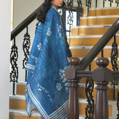 Women Indigo Muslin Digital Printed Suit Set (Set of 5 Pc)