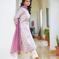 Women Cotton Printed Embroidered Suit Set (Set of 5 Pc)