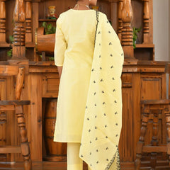Women Cotton Solid Embroidered Suit Set (Set of 5 Pc)