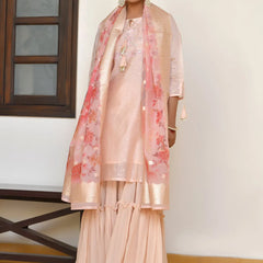 Women Chanderi Sharara Set (Set of 5 Pc)