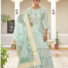 Women Chanderi Sharara Set (Set of 5 Pc)
