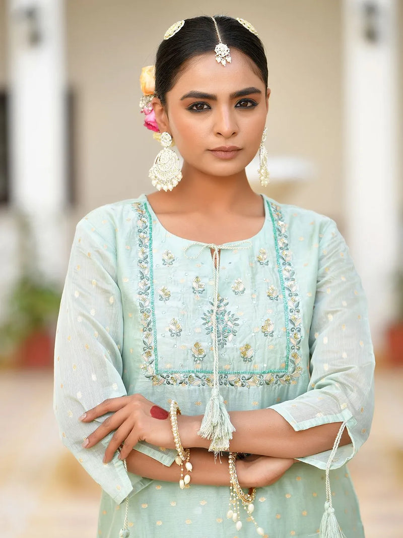 Women Chanderi Sharara Set (Set of 5 Pc)