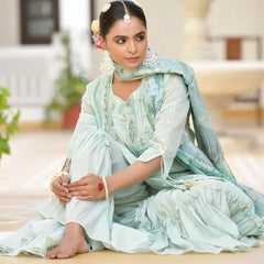 Women Chanderi Sharara Set (Set of 5 Pc)