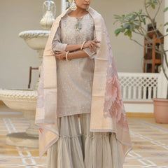 Women Chanderi Sharara Set (Set of 5 Pc)