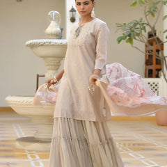 Women Chanderi Sharara Set (Set of 5 Pc)