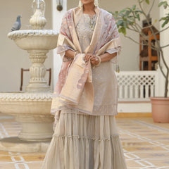 Women Chanderi Sharara Set (Set of 5 Pc)