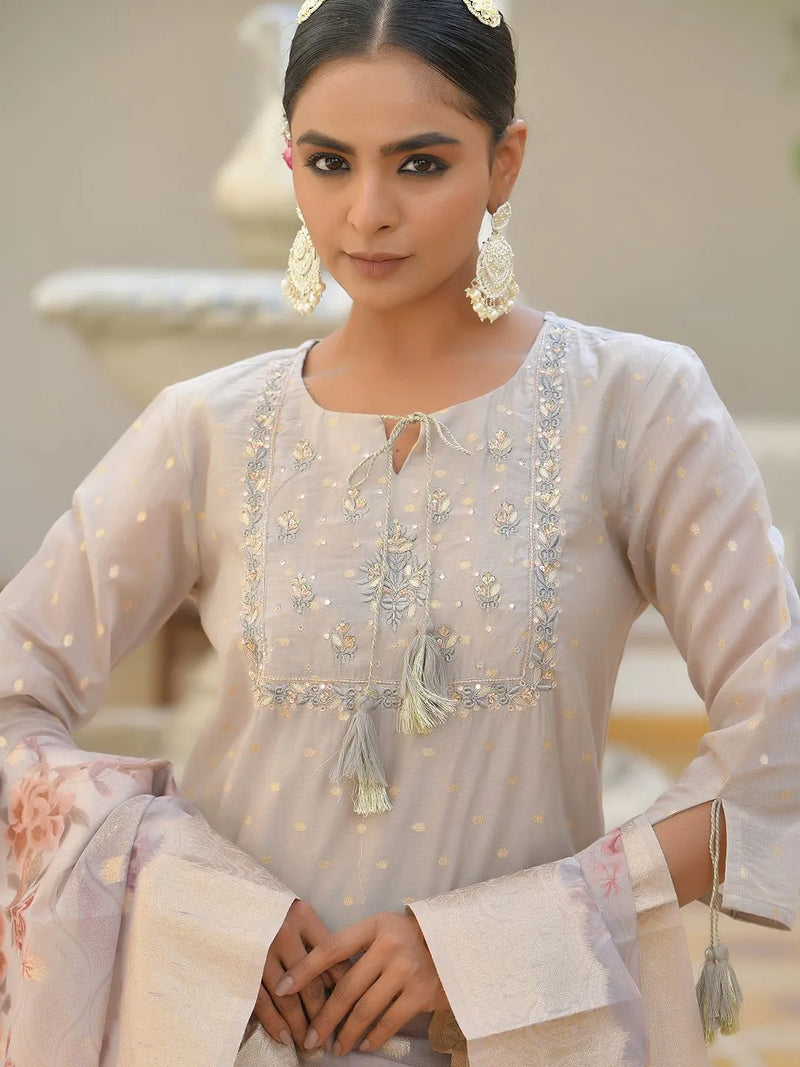 Women Chanderi Sharara Set (Set of 5 Pc)
