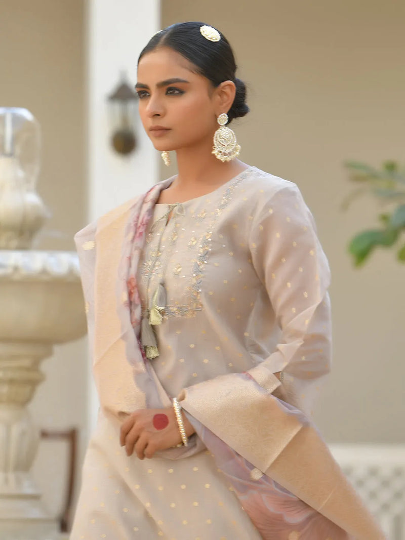 Women Chanderi Sharara Set (Set of 5 Pc)