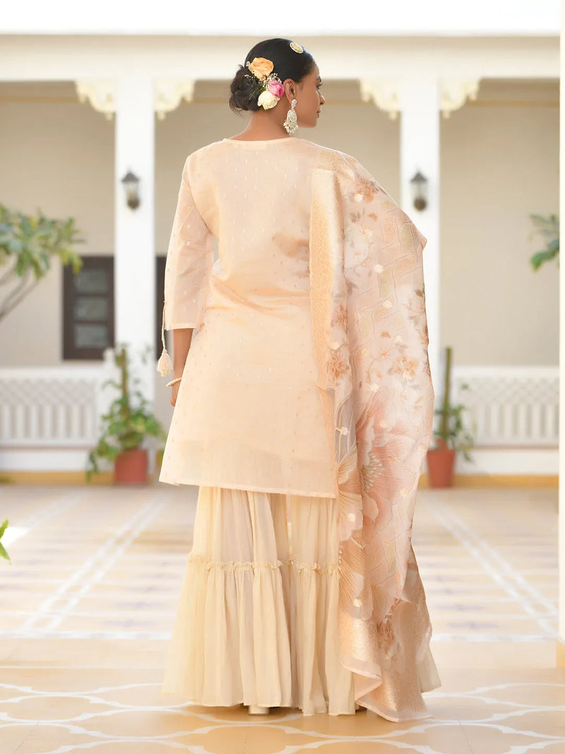 Women Chanderi Sharara Set (Set of 5 Pc)