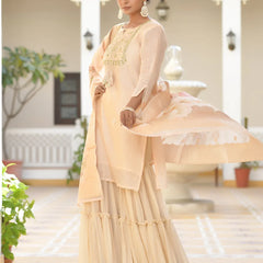Women Chanderi Sharara Set (Set of 5 Pc)