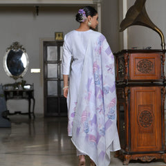 Women Linen Suit Set With Printed Dupatta (Set of 5 Pc)