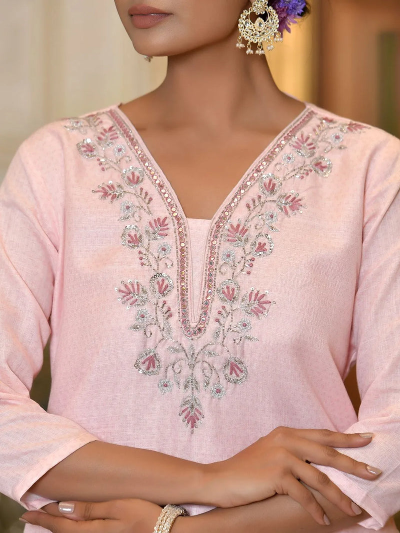 Women Linen Suit Set With Printed Dupatta (Set of 5 Pc)