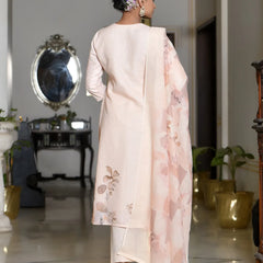 Women Linen Suit Set With Printed Dupatta (Set of 5 Pc)