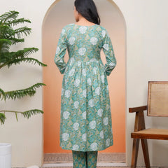 Women Ferozi Cotton Kurta With Cotton Pant & Dupatta (Set of 5 Pc)