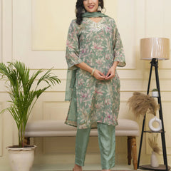 Women tissue shimmer kurta with silk pant & dupatta (Set of 5 Pc)
