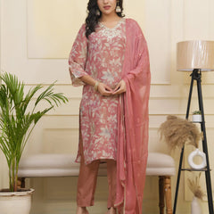 Women tissue shimmer kurta with silk pant & dupatta (Set of 5 Pc)