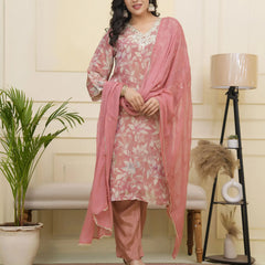Women tissue shimmer kurta with silk pant & dupatta (Set of 5 Pc)