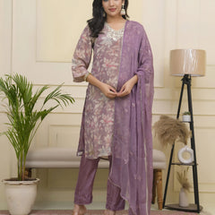 Women tissue shimmer kurta with silk pant & dupatta (Set of 5 Pc)