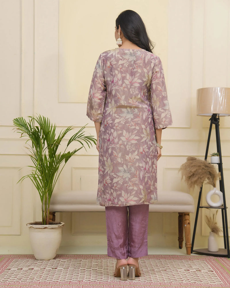 Women tissue shimmer kurta with silk pant & dupatta (Set of 5 Pc)