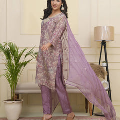 Women tissue shimmer kurta with silk pant & dupatta (Set of 5 Pc)