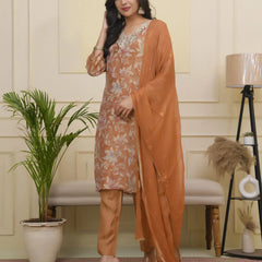 Women tissue shimmer kurta with silk pant & dupatta (Set of 5 Pc)