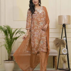 Women tissue shimmer kurta with silk pant & dupatta (Set of 5 Pc)