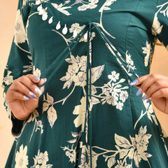 Ferozi Floral Printed Short Kurta Anarkali With Tulip Dhoti Pants (Set of 5 Pc)