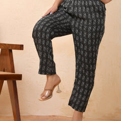 Black Double Dobby Straight Fit Pants (Set of 5 Pc)