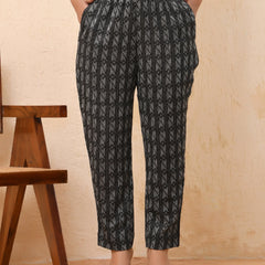 Black Double Dobby Straight Fit Pants (Set of 5 Pc)