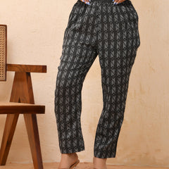 Black Double Dobby Straight Fit Pants (Set of 5 Pc)