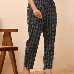 Black Double Dobby Straight Fit Pants (Set of 5 Pc)