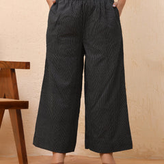 Black Katha Flared Palazzo Pants (Set of 5 Pc)