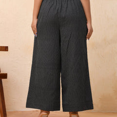 Black Katha Flared Palazzo Pants (Set of 5 Pc)