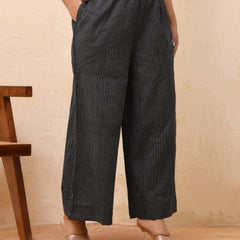 Black Katha Flared Palazzo Pants (Set of 5 Pc)
